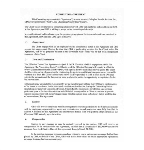 sample consulting agreement template