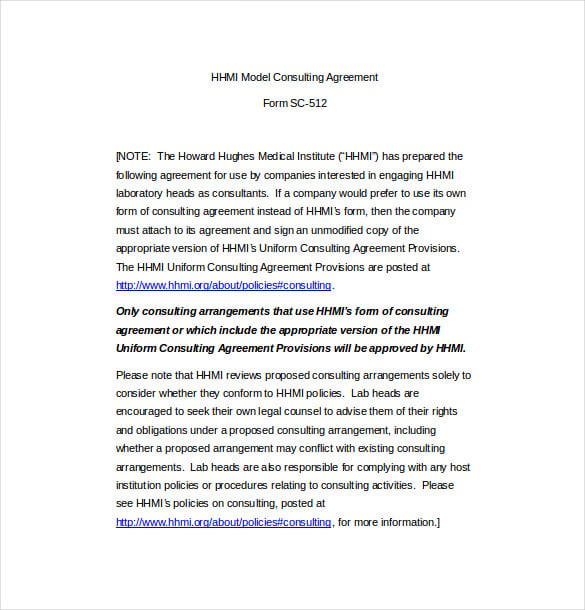 hhmi-model-consulting-agreement