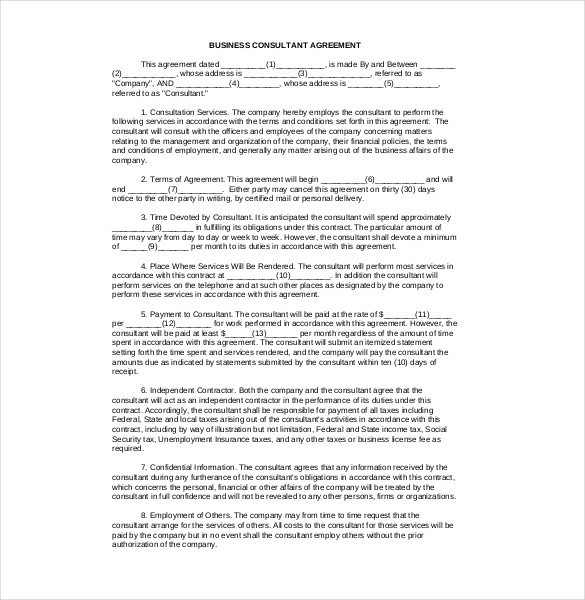 business consultant agreement