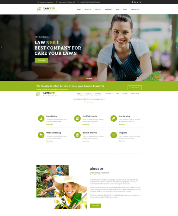 agriculture gardening landscaping html template