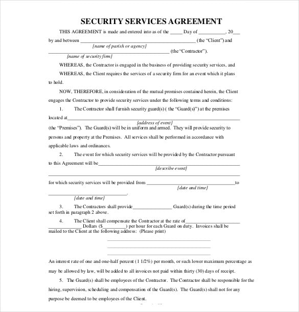 example service agreement template