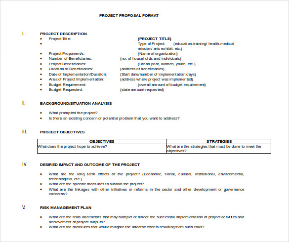 project proposal doc format free download template