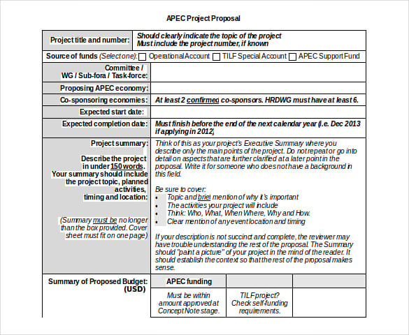 development materials project proposal doc template