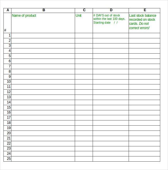 inventory tool management worksheet in excel format