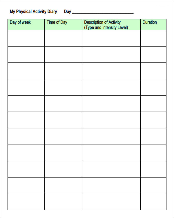 work journal template