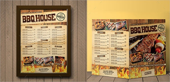 bbq steak menu pack template