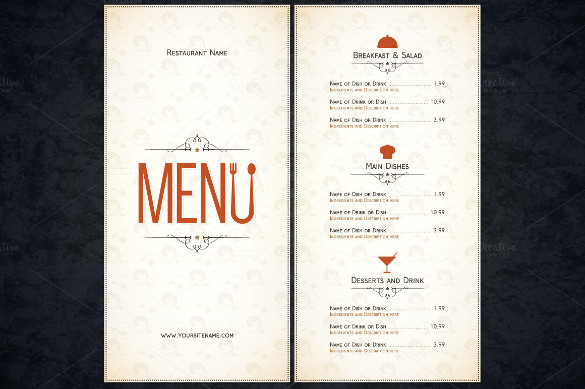 Restaurant Menu - 56+ Free Templates in Google Docs, Pages, PSD