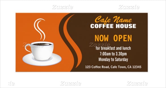 coffee shop menu brown and orange cafe rack cards template download