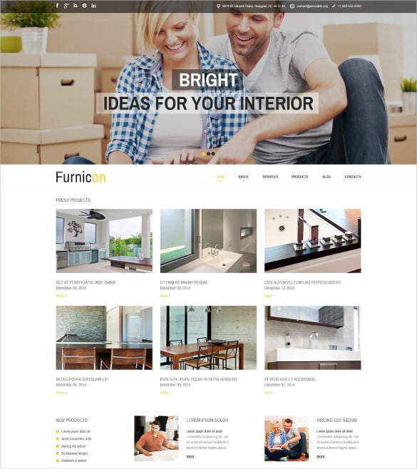 interior design responsive furniture drupal template