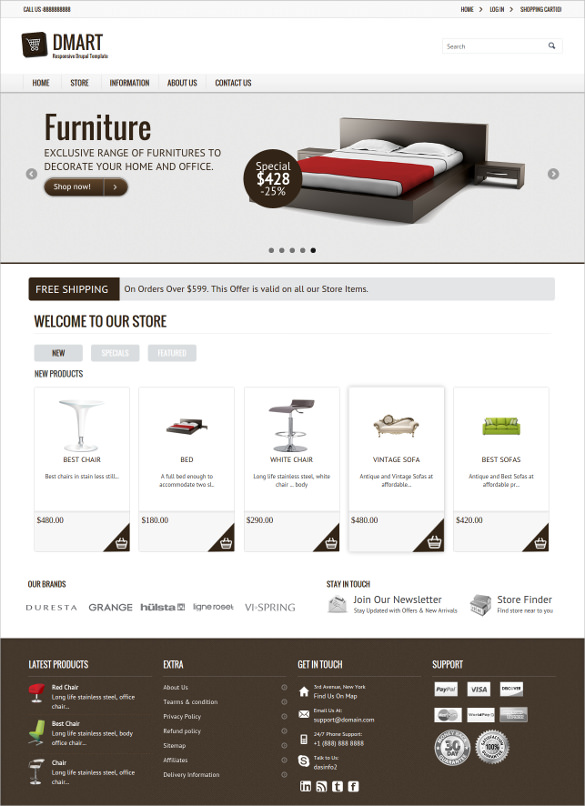 responsive furniture drupal commerce theme