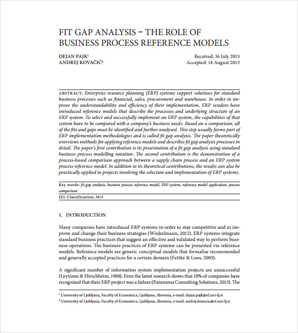 fit gap analysis pdf template free download