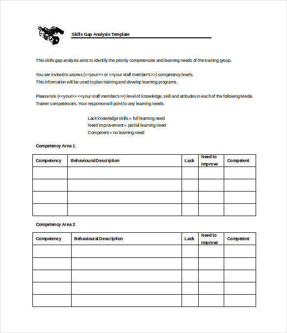 skills gap analysis word template free download