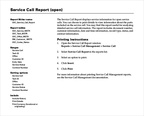 Sample Service Report Template - 31+ Word, PDF Download