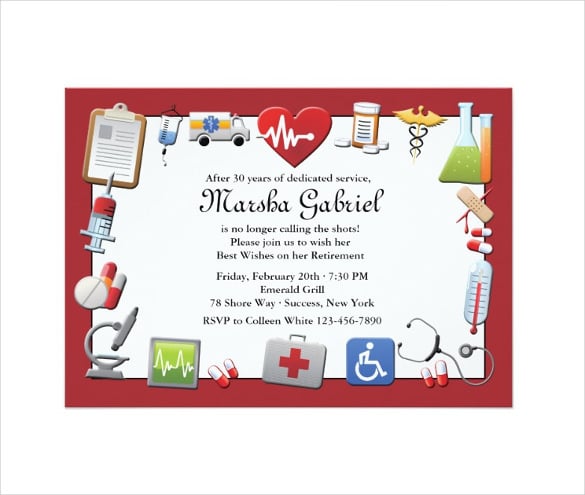 medical retirement party invitation