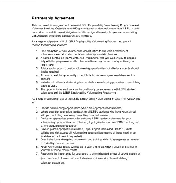 free partnership agreement template