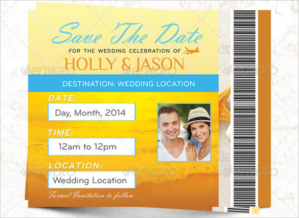 boarding pass wedding package design download