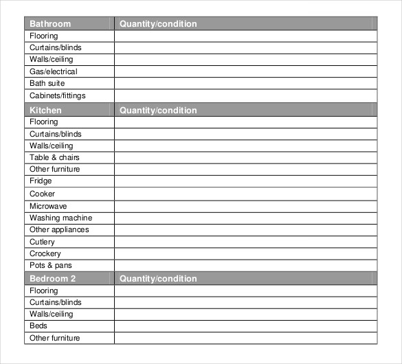 home inventory form