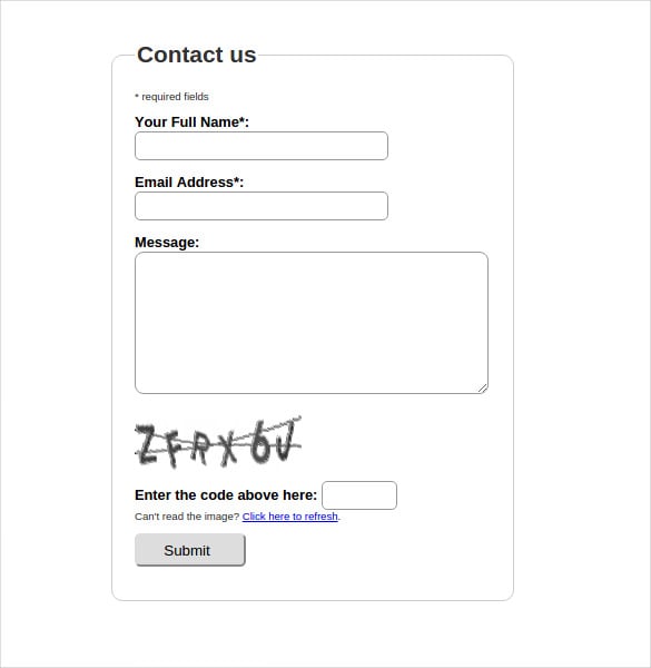 contact form with captcha