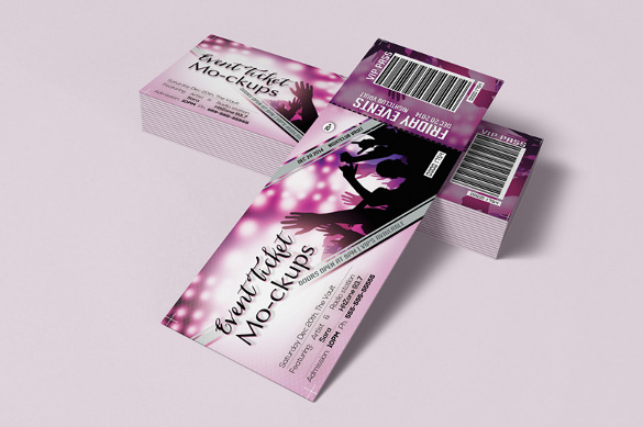 event tickets mock up psd editbale design