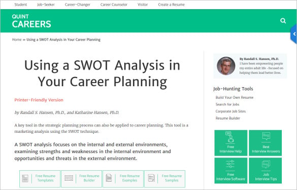 swot analysis in your career planning