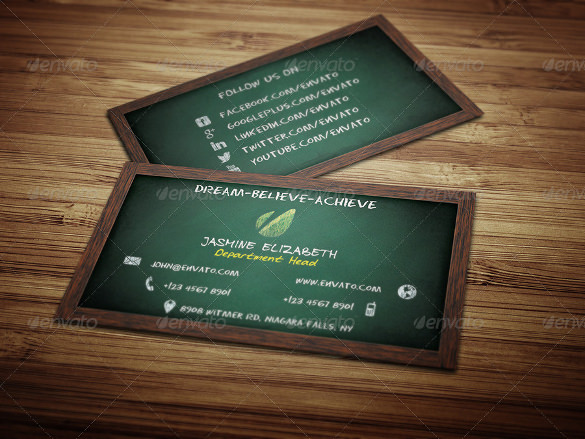 teacher business card template