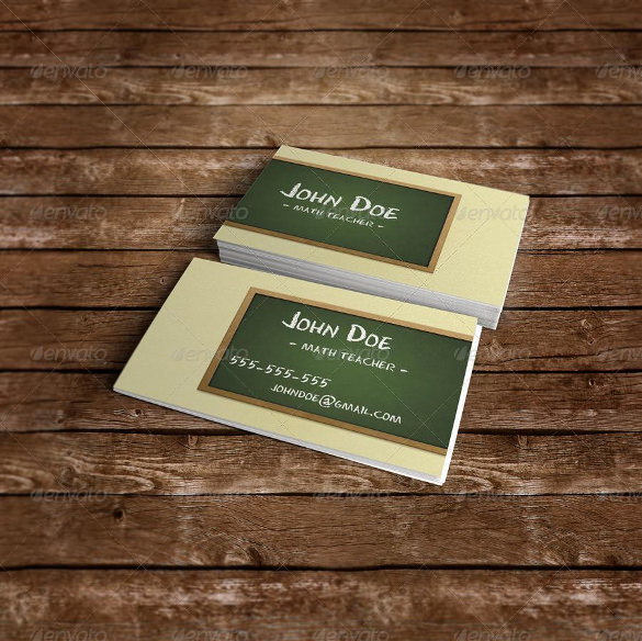 Teacher Business Card Template Free Download