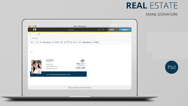 7+ FREE Real Estate Email Signatures - PSD, HTML | Free & Premium Templates