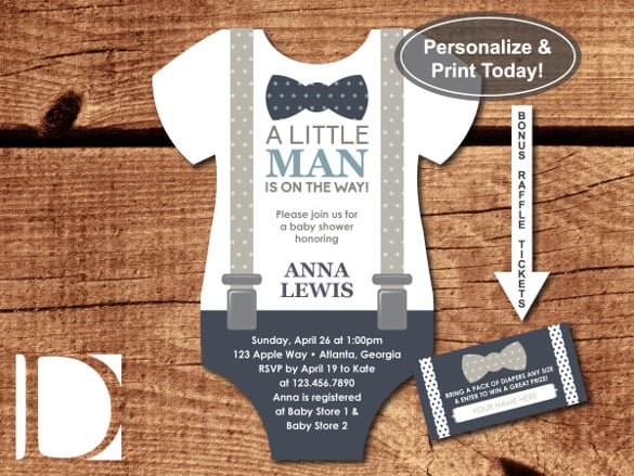 little man baby shower invitaion template