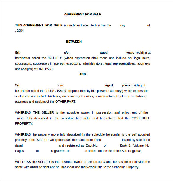 free sales conditional agreement template
