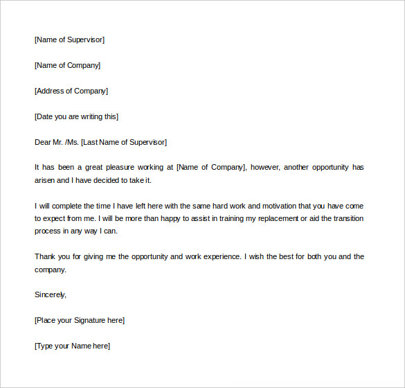 36+ Two Weeks Notice Letter Templates - PDF, Google Docs, MS Word ...