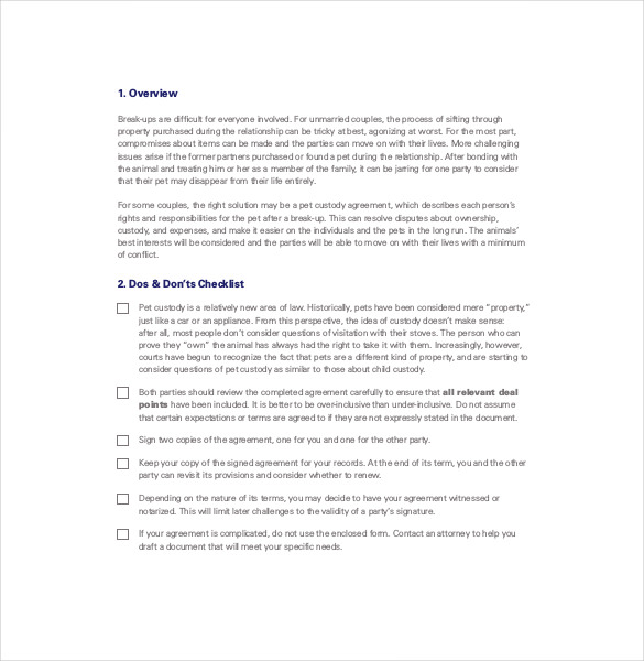 11+ Custody Agreement Templates Free Sample, Example, Format Download