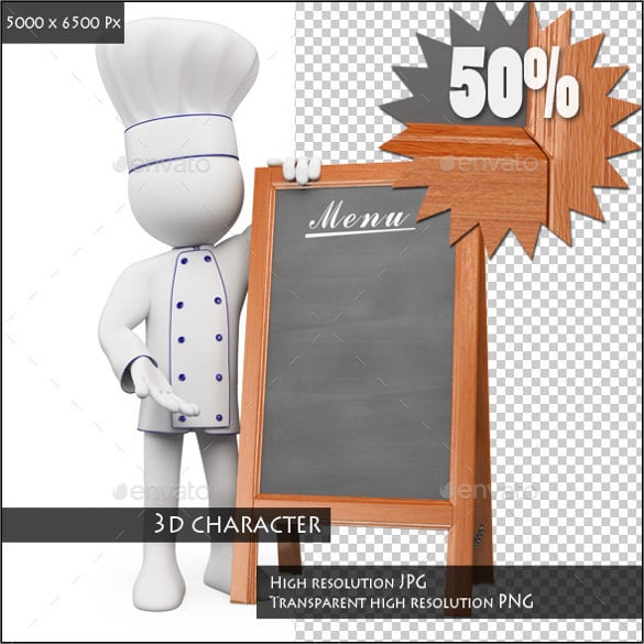 blank menu with a chef template download