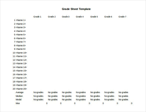 grade sheet template free download excel format