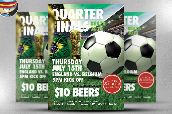 quarter final soccer flyer template