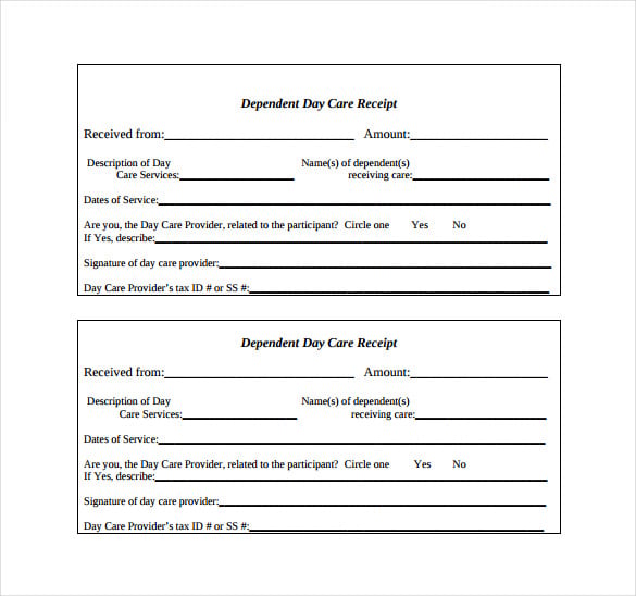 Daycare Receipt Template 24+ Free Word, Excel, PDF Format Download