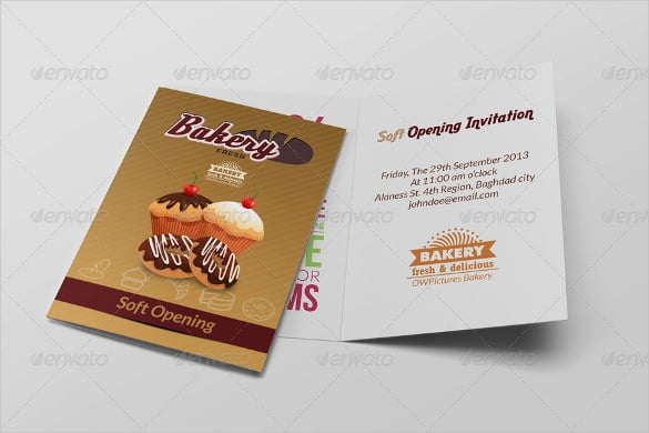 bakery invitation card template