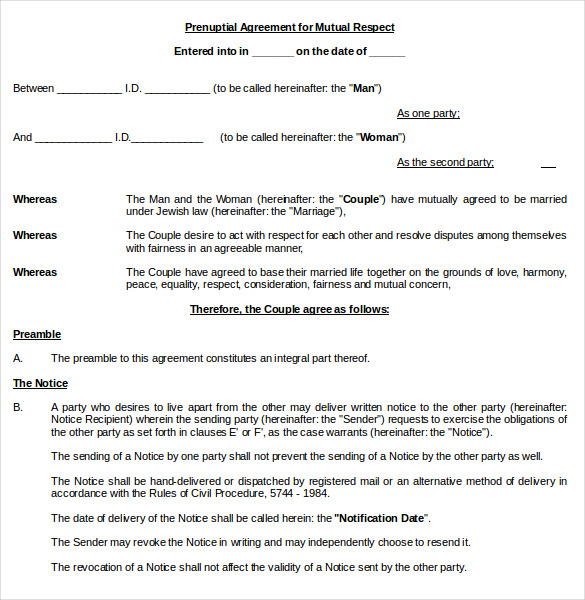 10 Prenuptial Agreement Templates Free Word PDF Format Download