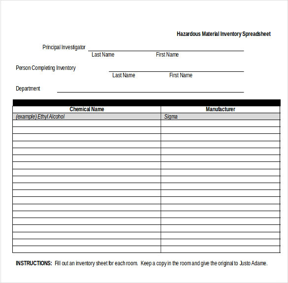 15+ Chemical Inventory Templates Free Sample, Example, Format