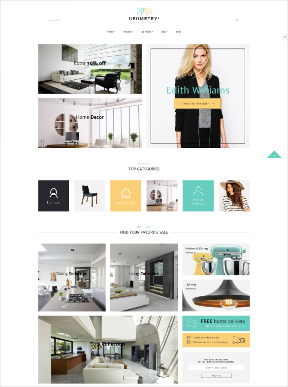 interior design furniture shop website template