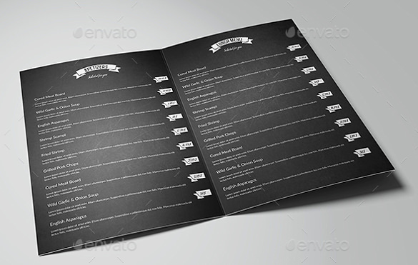 restaurant and bar menu pack template download