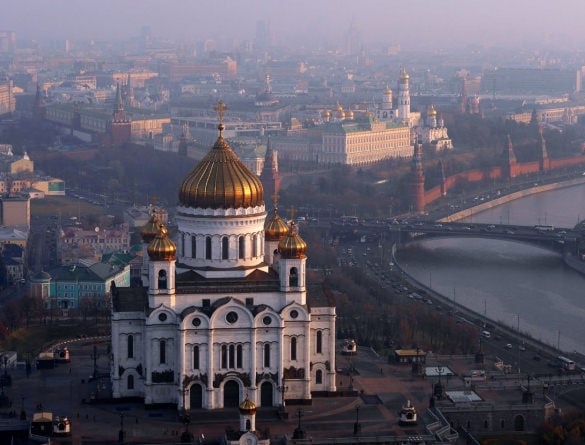cathedral of christ the saviour aerial drone photography