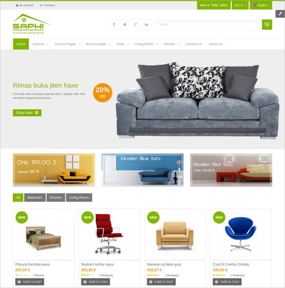 furniture joomla website theme