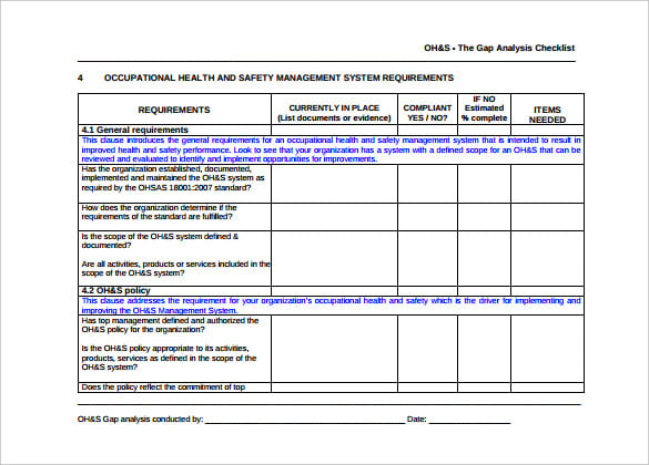 safety management system gap analysis tool pdf download