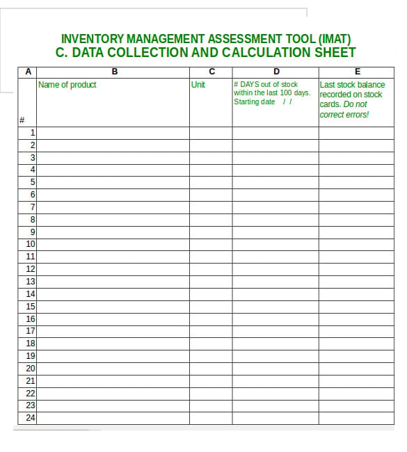 excel inventory sheet for management access database
