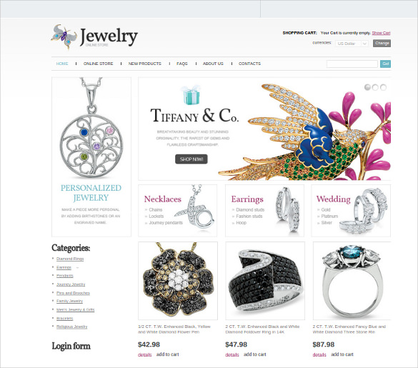 jewelry online store joomla template