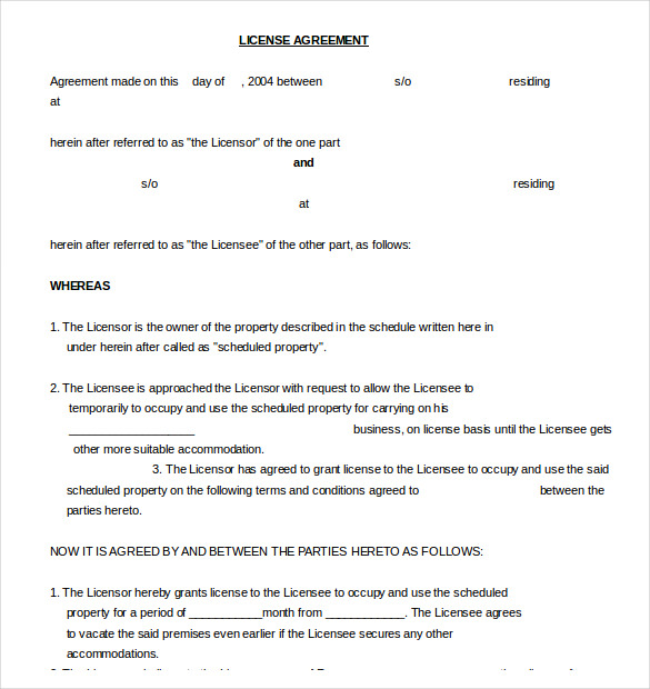35+ License Agreement Templates Free Word, PDF Format Download