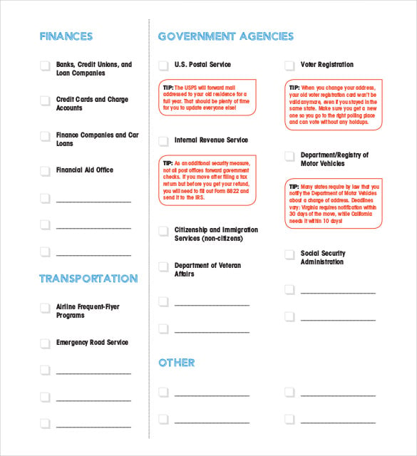 sample moving guide inventory template download