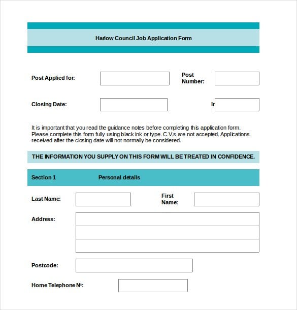 job application template form word document downlo