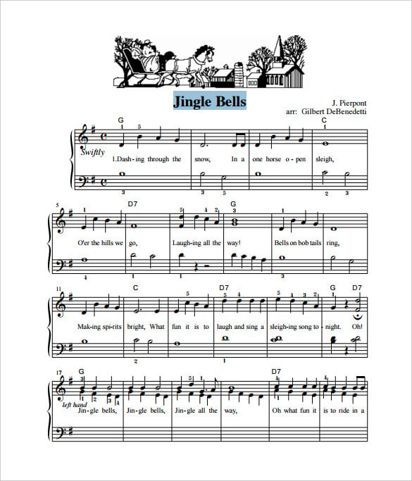 sample music sheet template for jingle bells free download