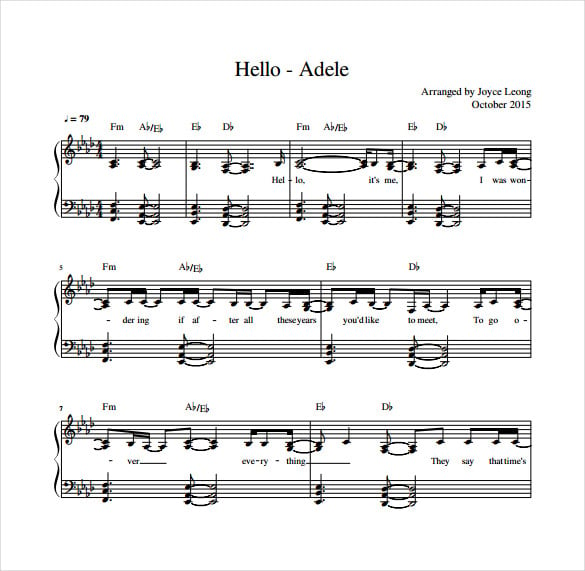 format of music sheet template for hello free download